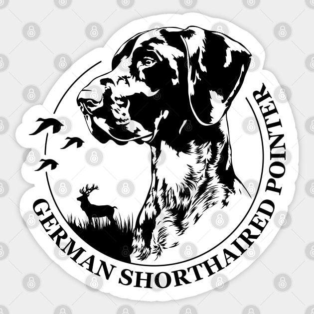 German Shorthaired Pointer dog portrait Sticker by wilsigns